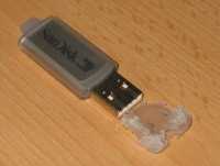 The remains of Derek's data stick cap